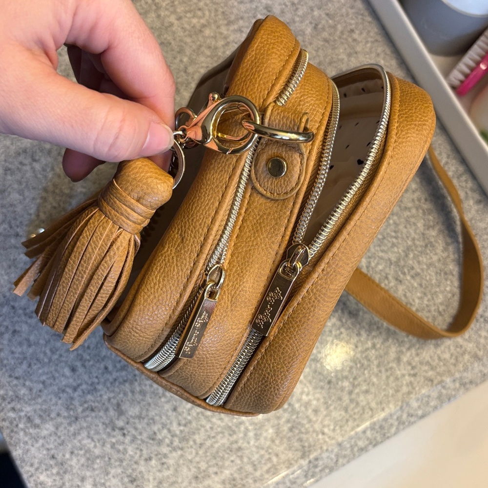 Itzy Ritzy Tan Crossbody Bag with Tassel - Picture 4 of 6